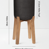 Charlie Black Washed Feet high Größe M [v=M|ø23.5|ö16|h38|t16.5]