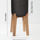 Charlie Black Washed Feet high Größe XL [v=XL|ø40|ö30|h67|t30]