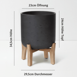 Charlie Black Washed Feet Low Größe L [v=L|ø29.5|ö23|h34.5|t23]