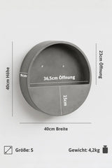 Hanging Wally Wandgefaess Fiberstone Grau Groesse S Massangaben [v=S|ø40|B9|t16]