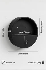 Hanging Wally Wandgefaess Fiberstone Schwarz Groesse XS Massangaben [v=XS|ø30|B9|t12]