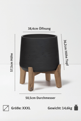 Patt Black Washed Feet Low Größe XXXL [v=XXXL|ø50.5|ö38.4|h57.5|t36.2]